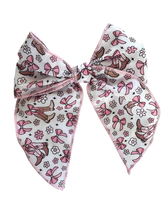 Boots and Bows Hair Bows | Cowgirl Hair Clips for Girls | Happy House of Bows