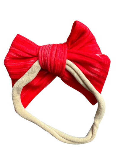 Red Fabric Hair Bows