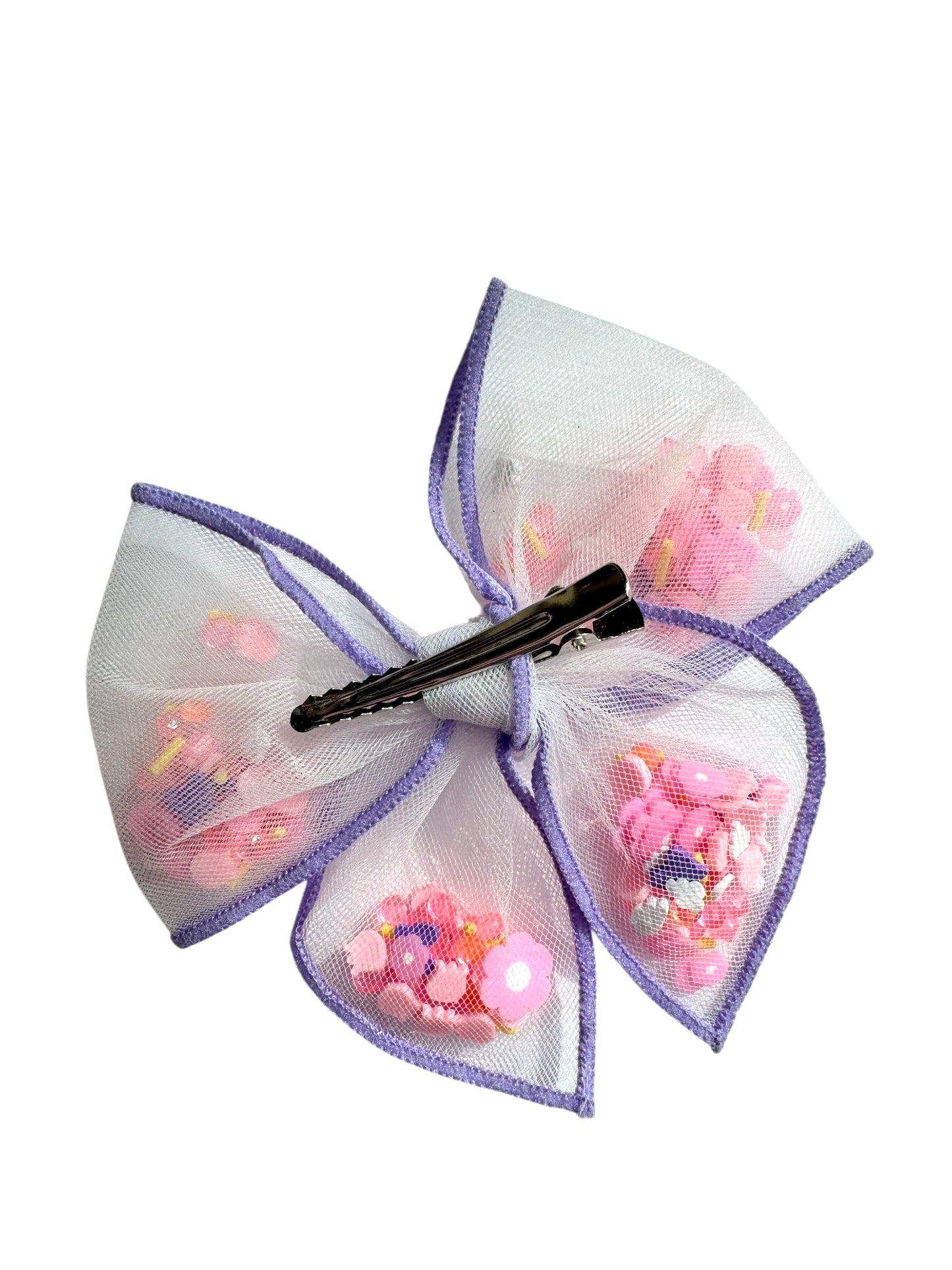 Flower Glitter Shaker Hair Bows - Confetti Bow for Girls
