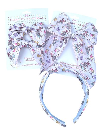 White Castle Hair Bows for Girls