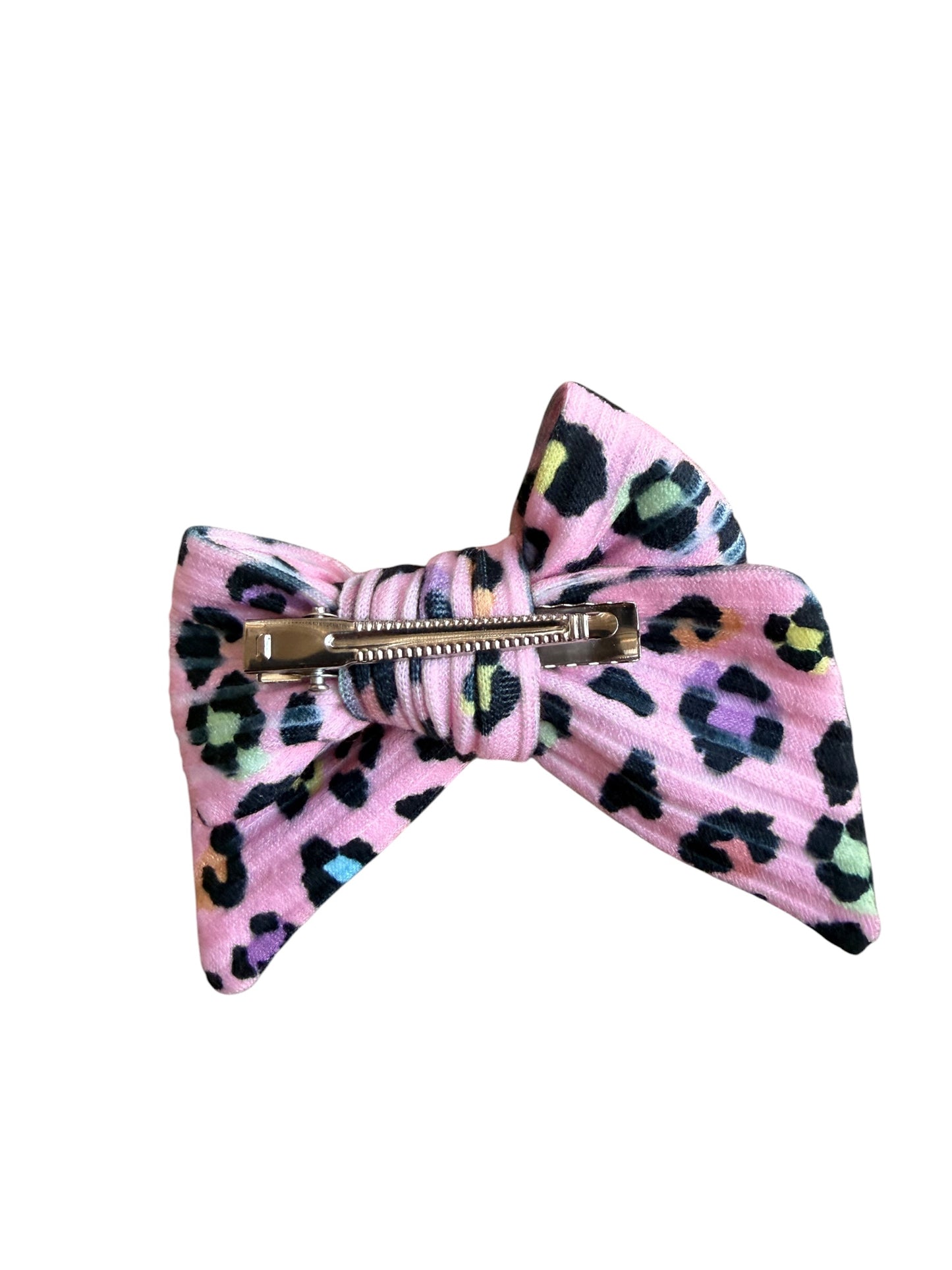 Hot Pink Leopard Print Hair Bow – Girls Hair Bow with Alligator Clip