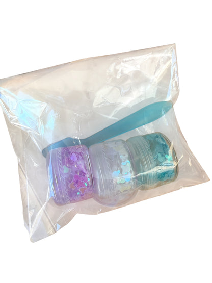 Mini Glitter Hair & Body Gel for Kids – Mouse Sparkle in Pink, Purple or Blue| Festival & Party Glitter Set of 3