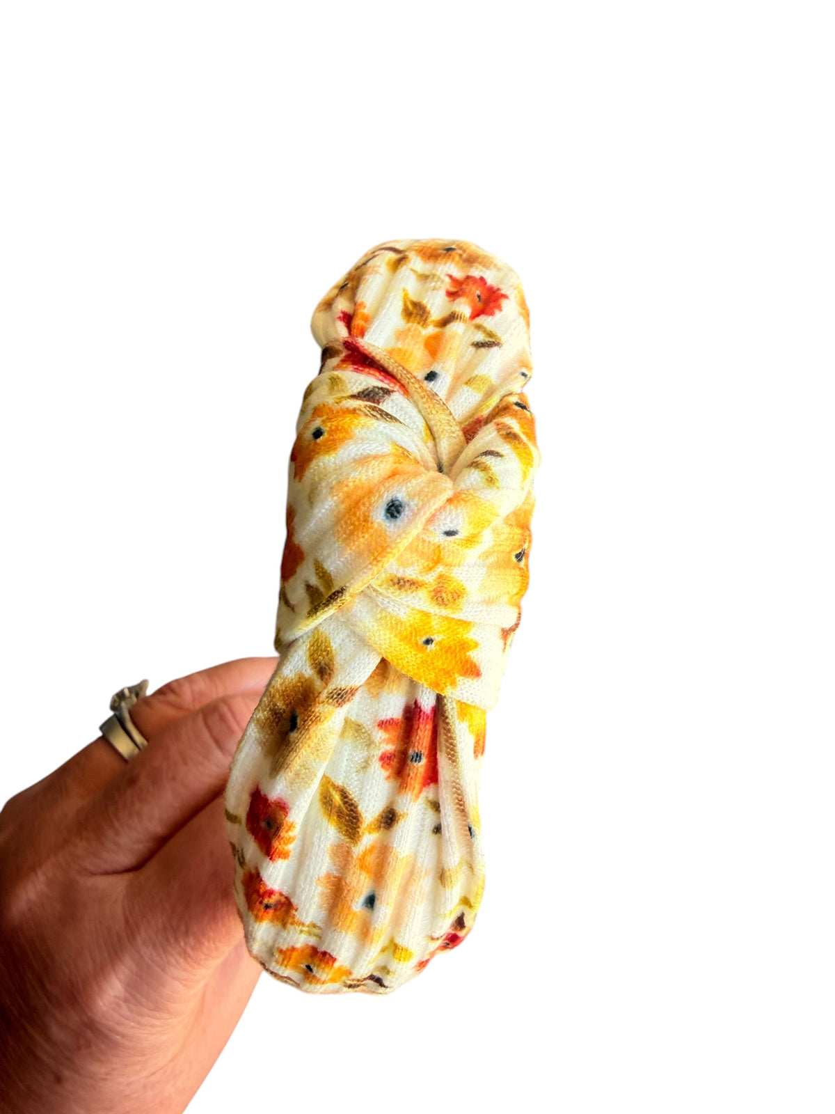 Fall Floral Print Knotted Headband for Girls – Autumn Fabric Headband
