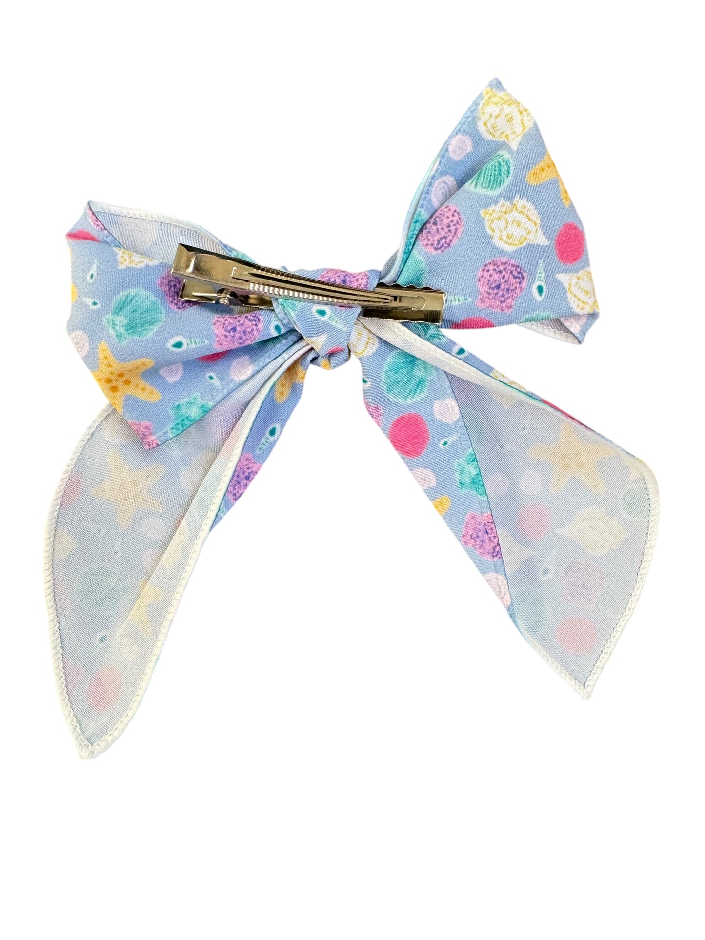 *Blue Seashells Hair Bows