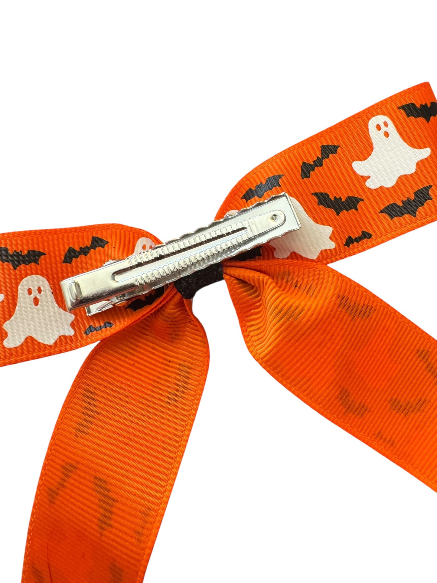 Glow-in-the-Dark Ghost Ribbon Hair Bow – Halloween Hair Accessories for Kids