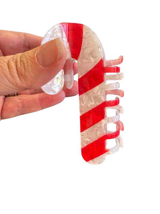 Candy Cane Claw Clip - Christmas Hair Accessories