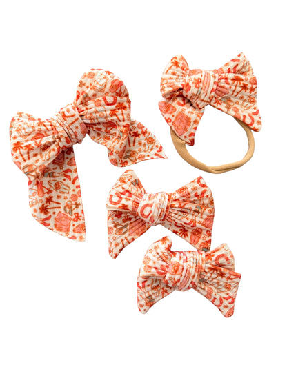 Coastal Cowgirl Hair Bow | Girls Tropical Western Bow with Alligator Clip