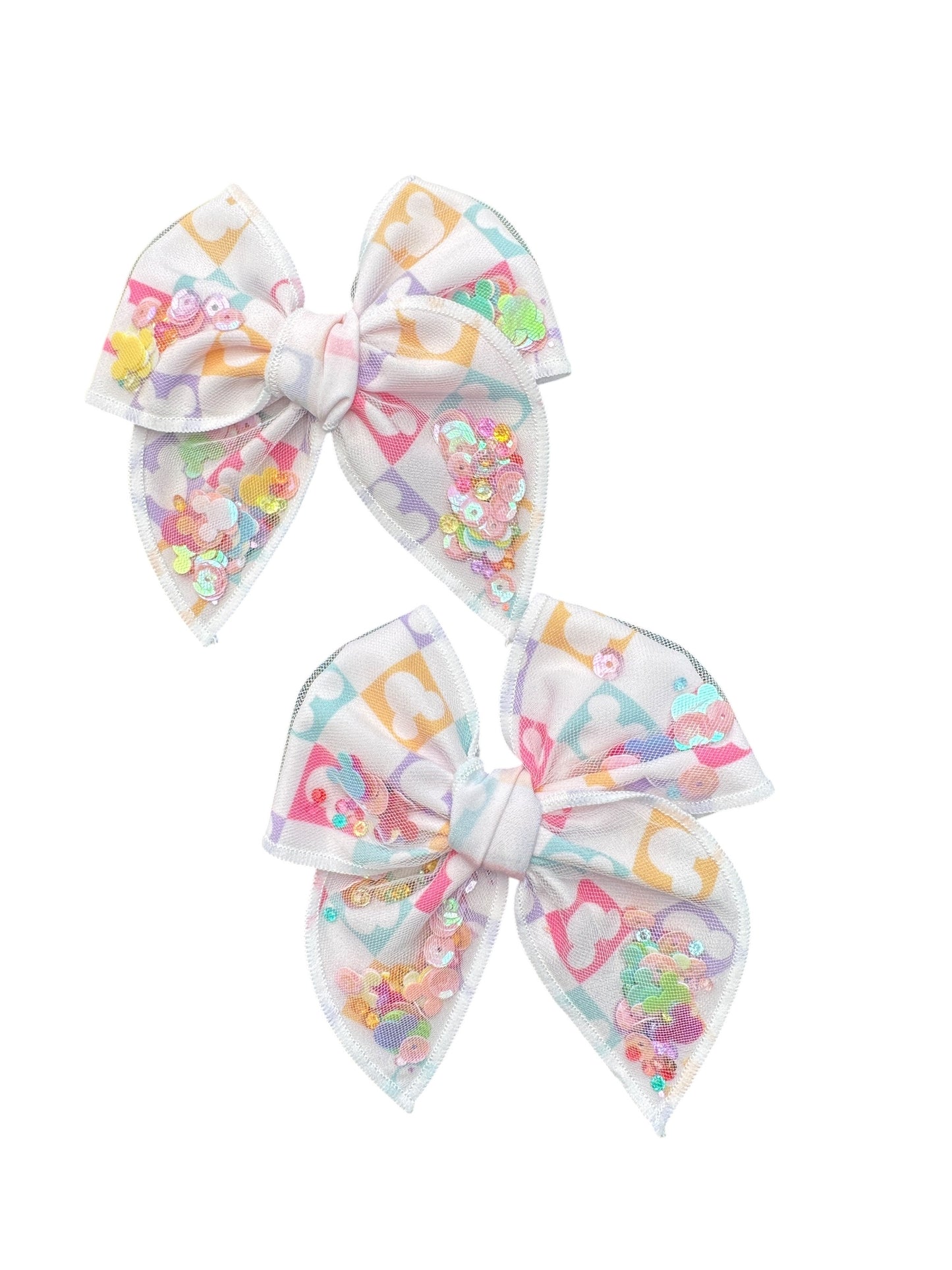 Checkered Mouse Shaker Hair Bow for Girls