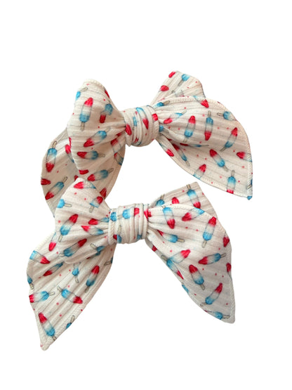 4th of July Rocket Pop Hair Bow – Patriotic Popsicle Bow Clip for Girls