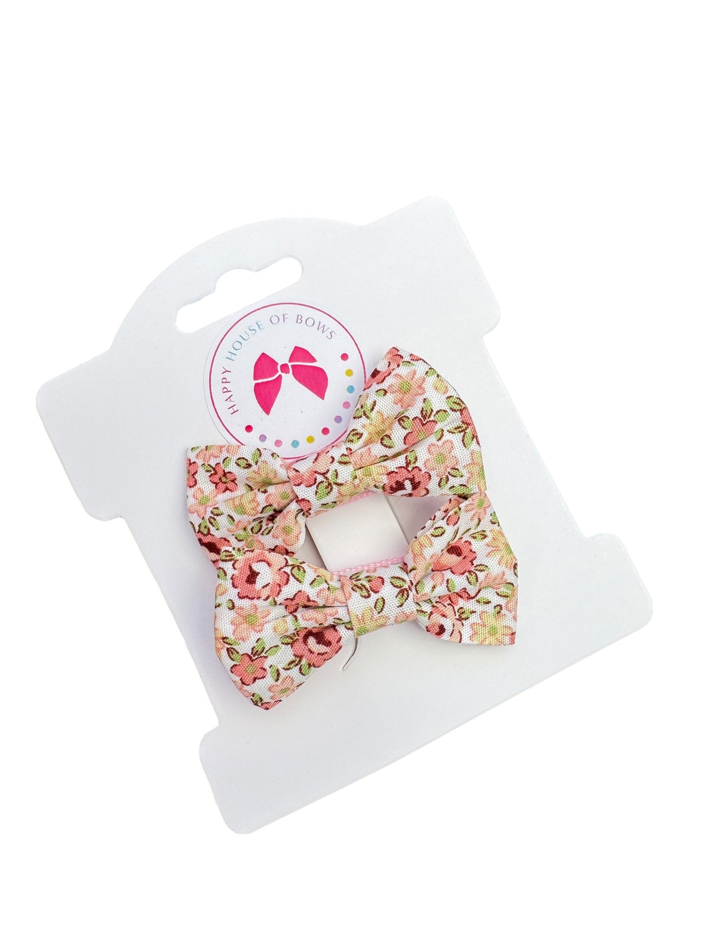 *Mini Pink Linen Baby Clips