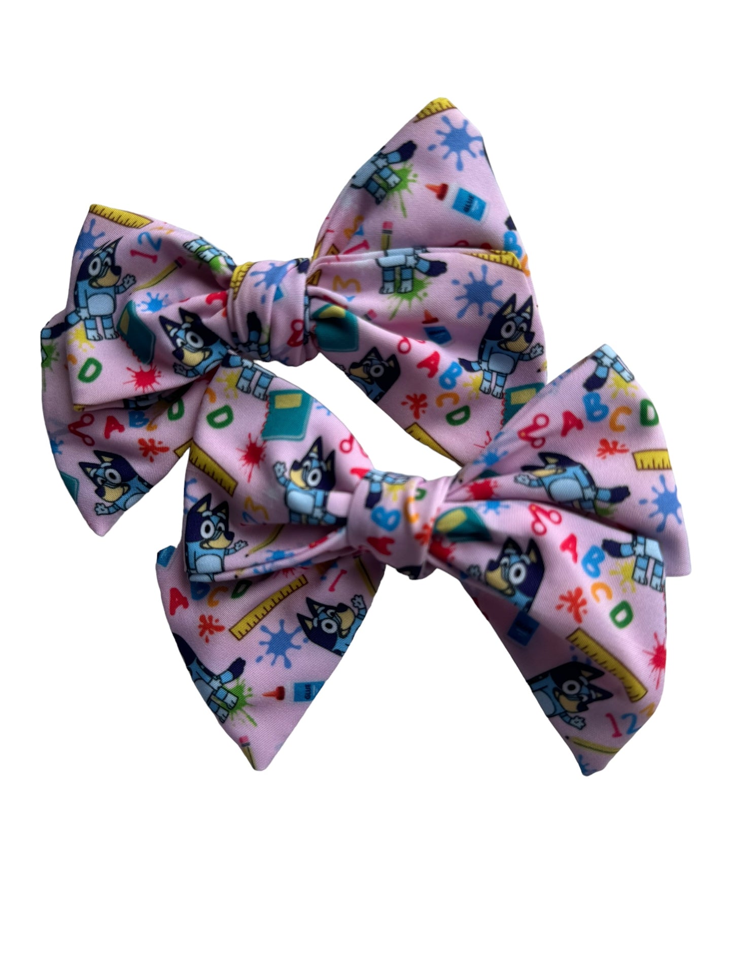 Blue Dog School Hair Bow