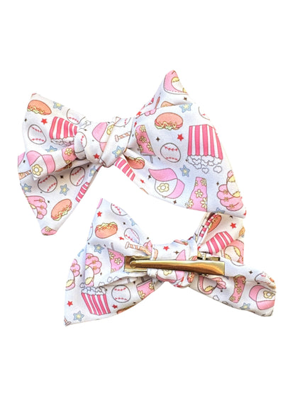 Baseball Hair Bows for Girls - Pink Sports Bow with Alligator Clip for Game Day