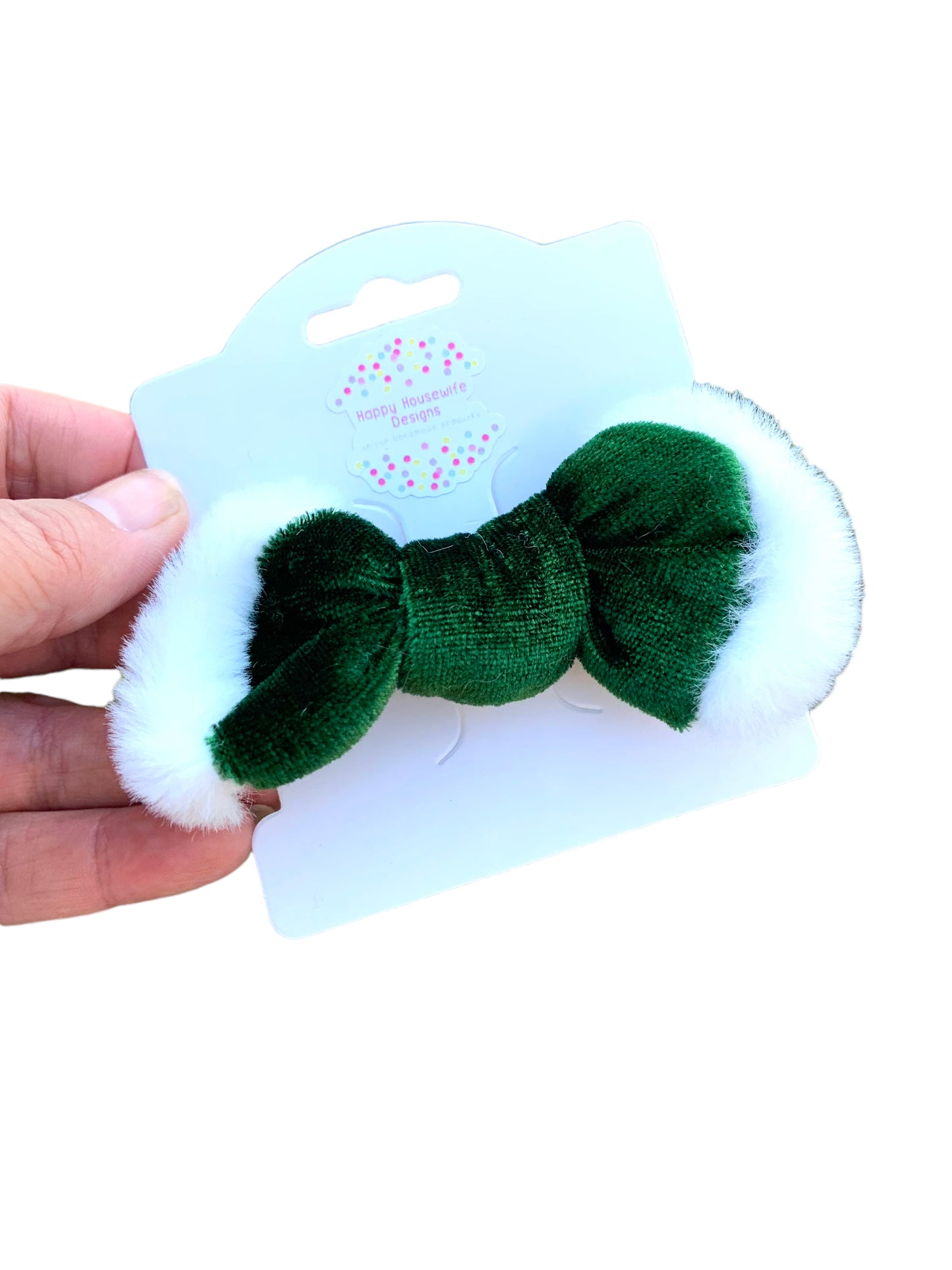 *Green Velvet Santa Hair Bows