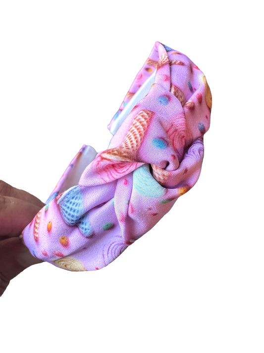Ice Cream Shop Hair Bows – Cute Patterned Headbands for Girls