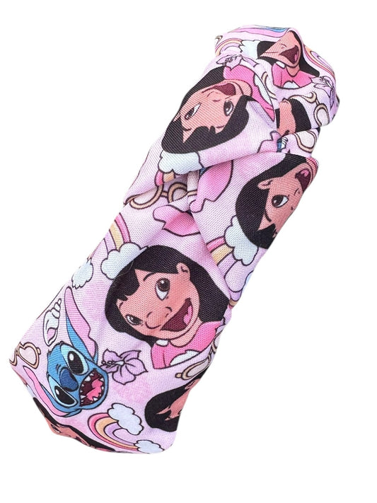 Headband with cartoon character design on a white background