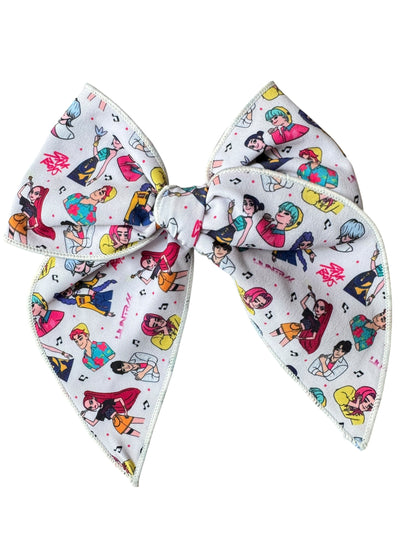 White K-Pop Hair Bows for Girls | Trendy Korean-Inspired Bow Clip