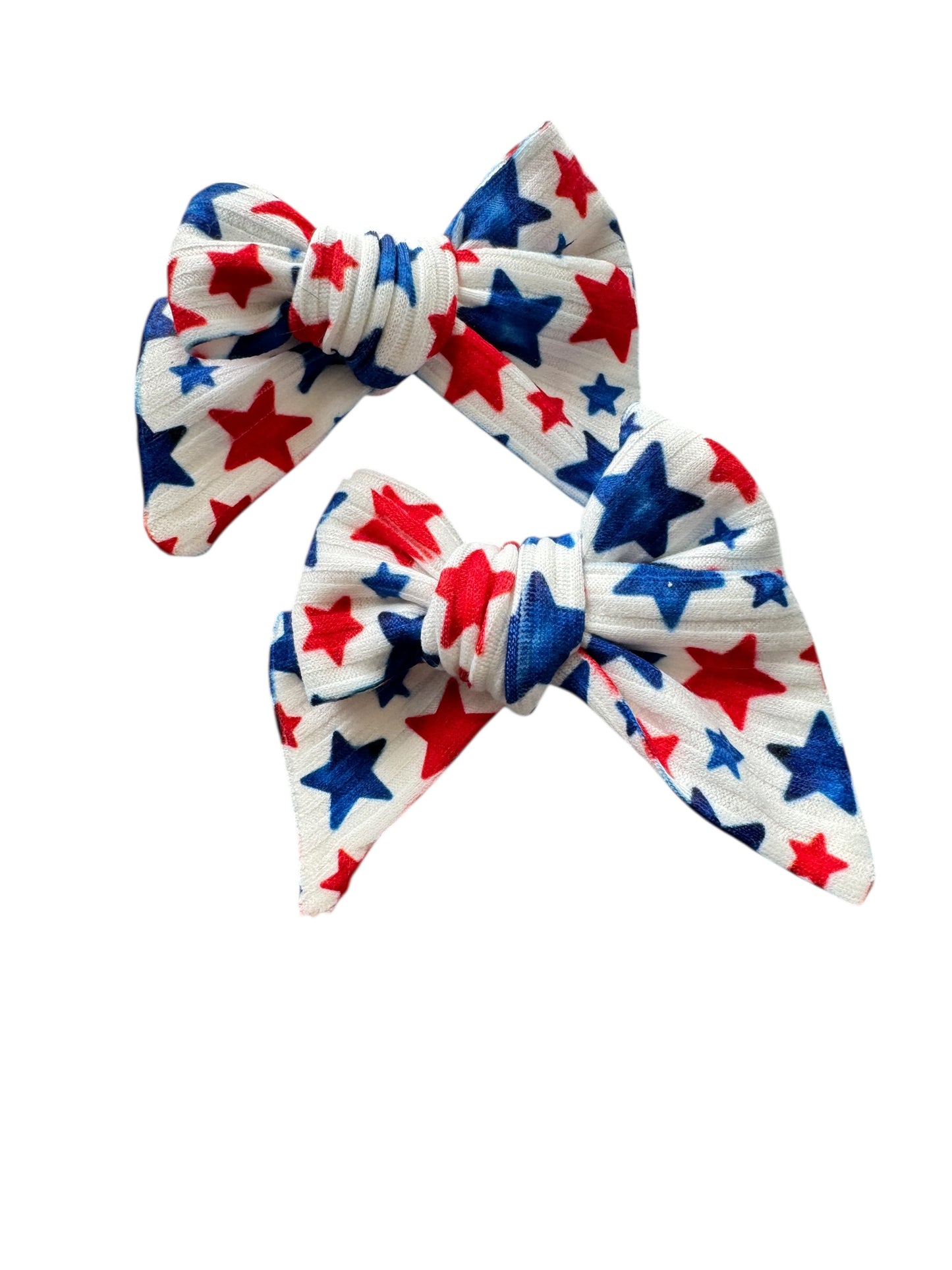 *Red & Blue Stars Hair Bows