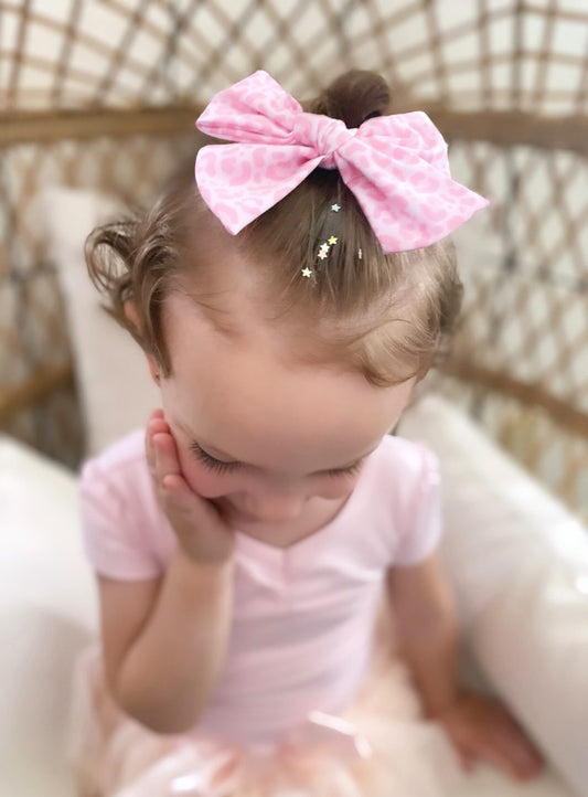 *Pink Leopard Hair Bows