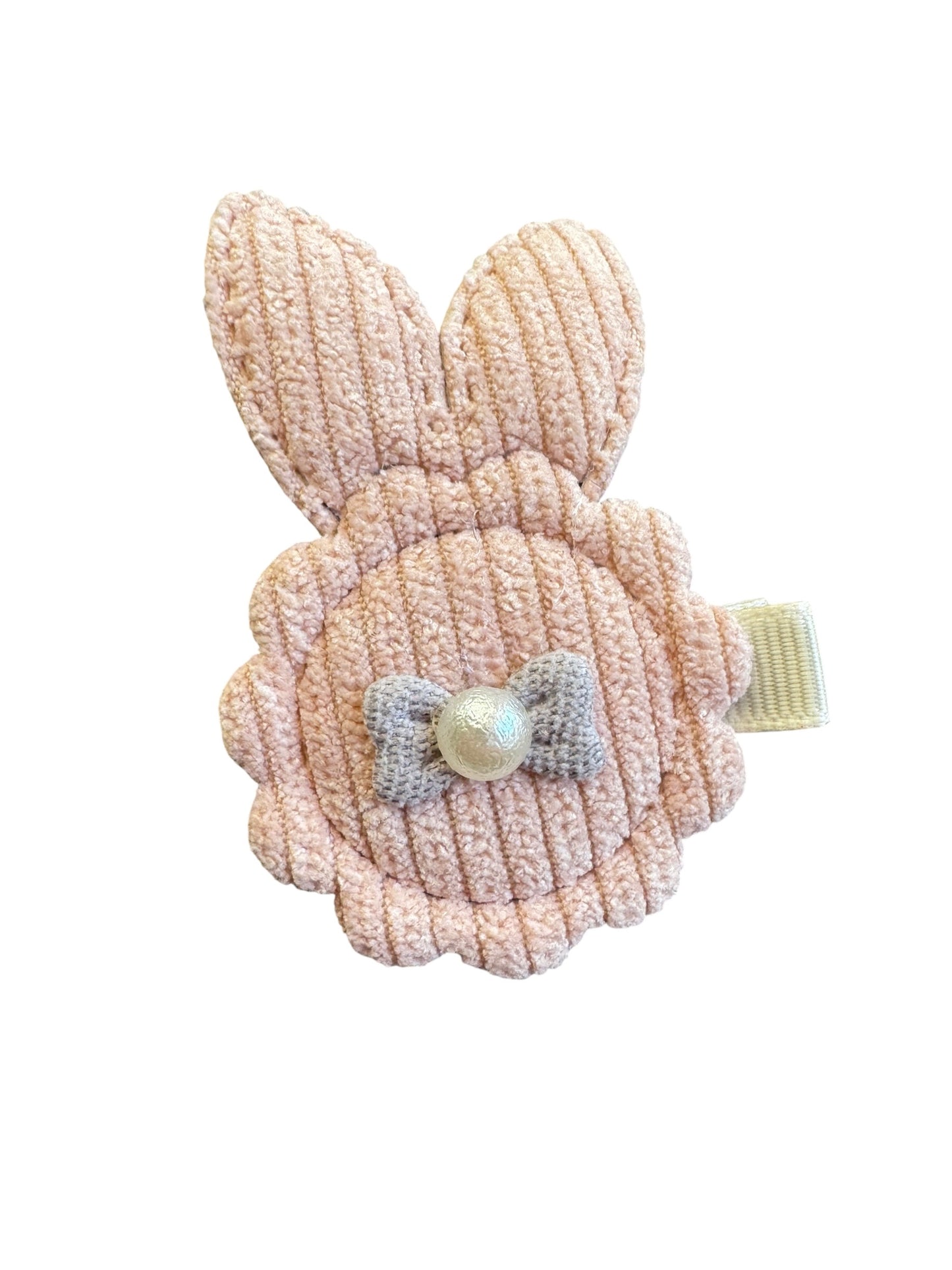 Bunny Hair Clips for Girls - Easter Corduroy Alligator Clips