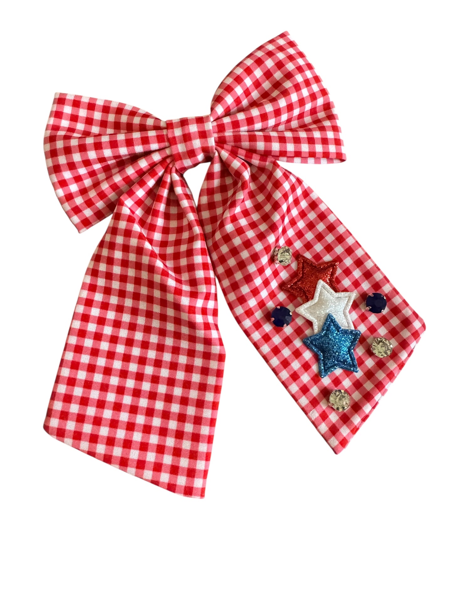 *Red Gingham Patriotic Bows