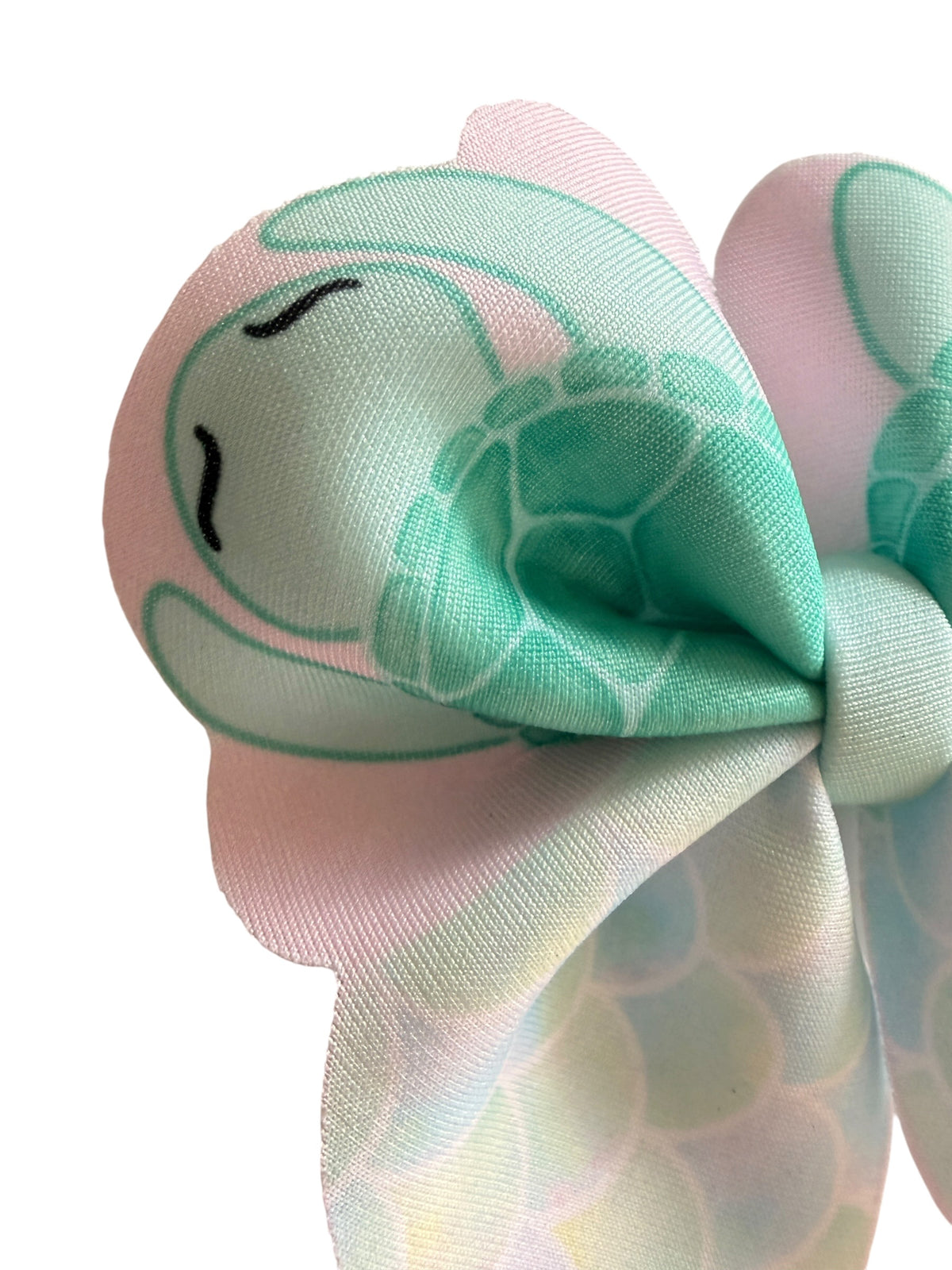 Turtle Bubble Hair Bow for Girls | Neoprene Kids Hair Bow Clip