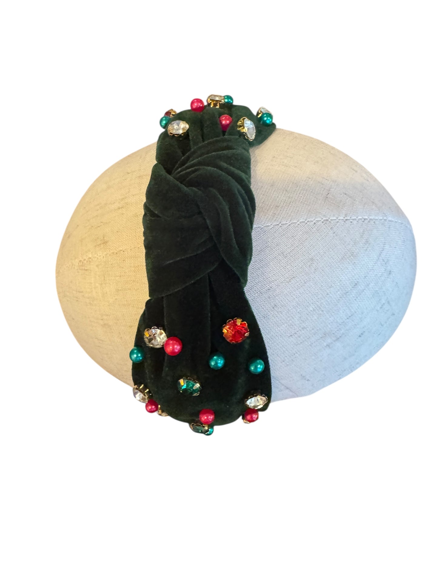 Pearl & Rhinestone Christmas Holiday Headband - Festive Holiday Hair Accessories for Girls & Women