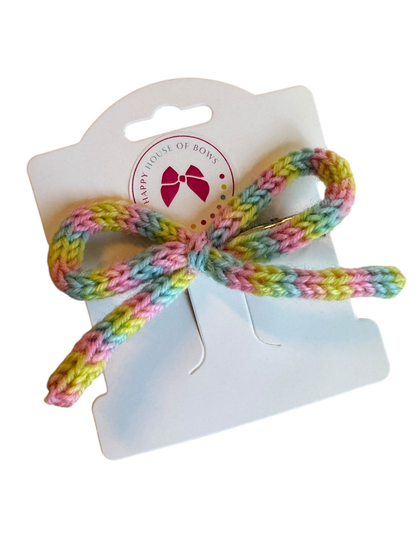 Knit Pastel Long Tail Hair Bows for Girls