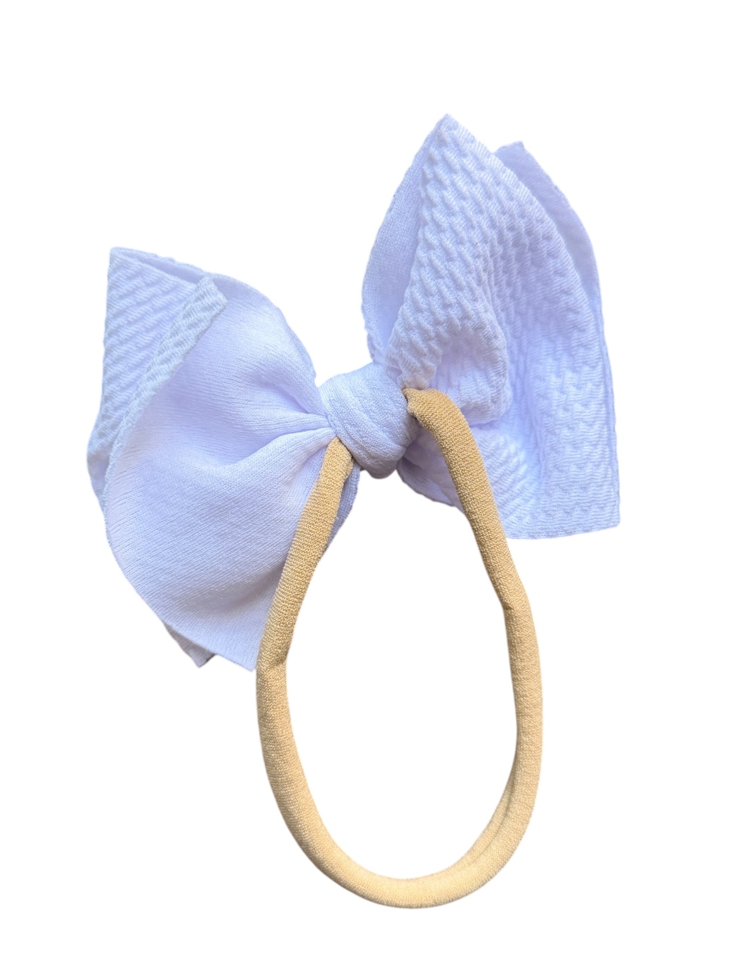 Patriotic Baby Headbands | Liverpool Fabric Bow on Soft Nylon Headband | 4th of July