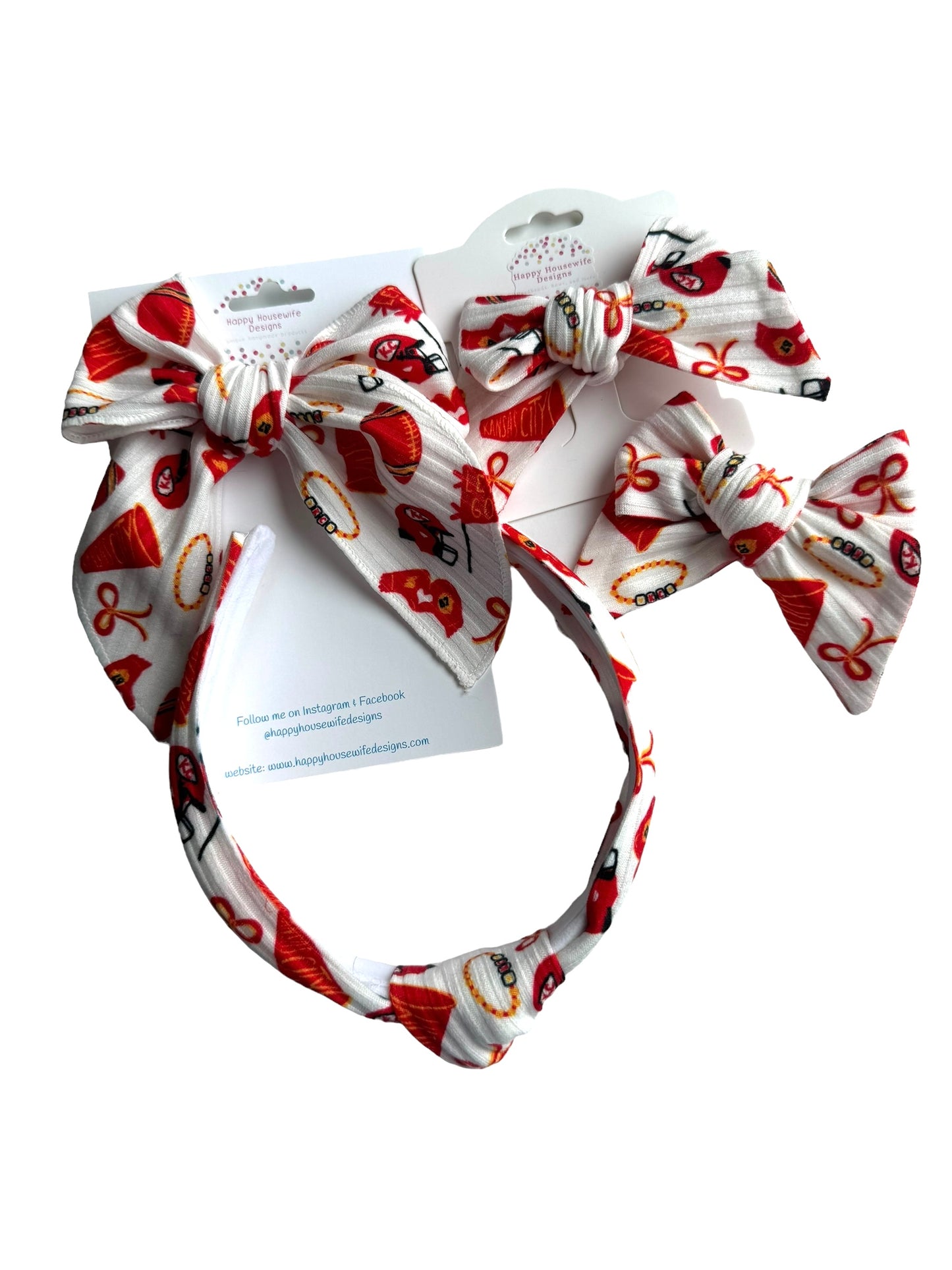 *KC TS Football Hair Bows