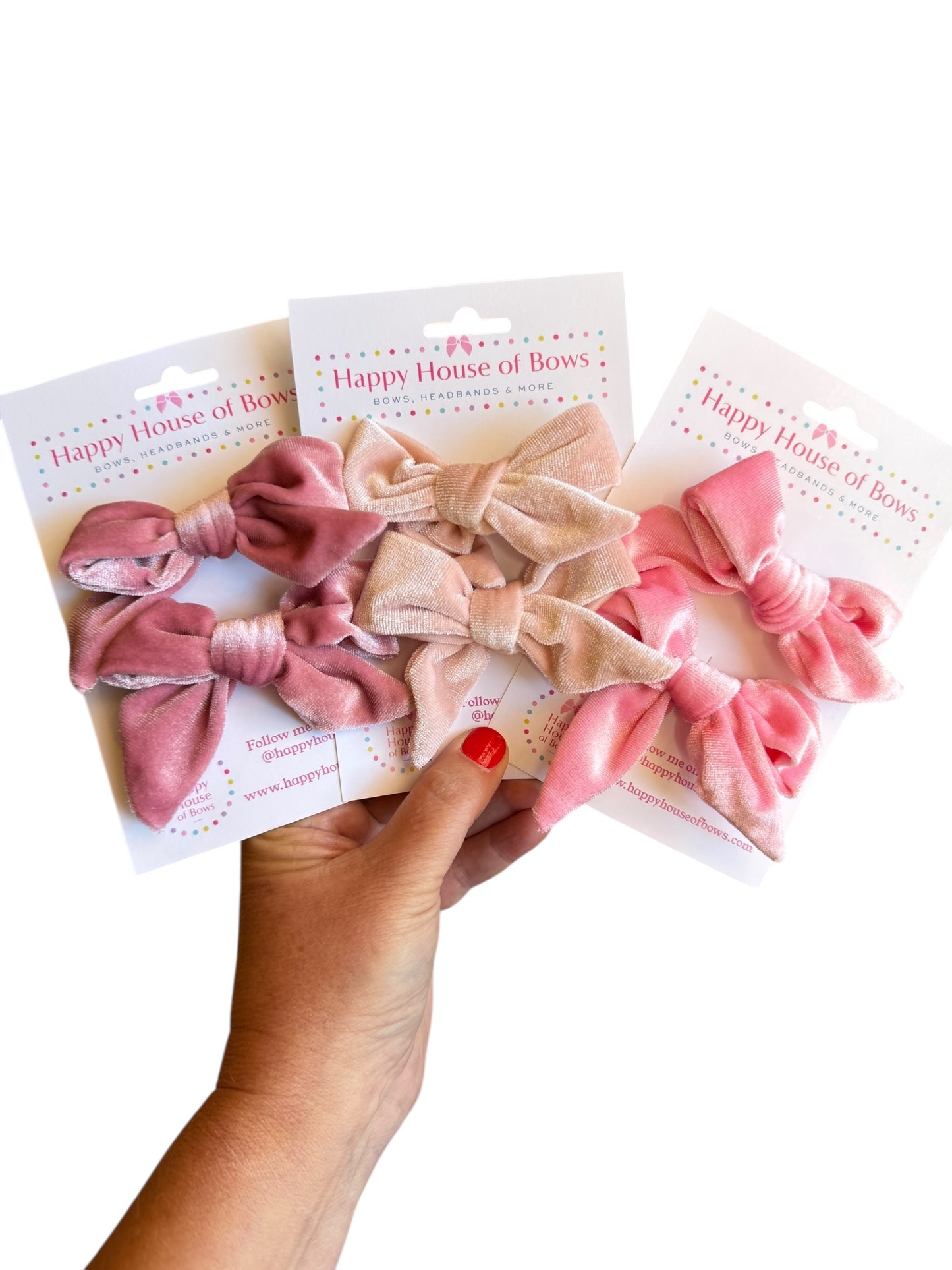 Mini Velvet Pigtail Sets - Matching Hair Bow Pairs