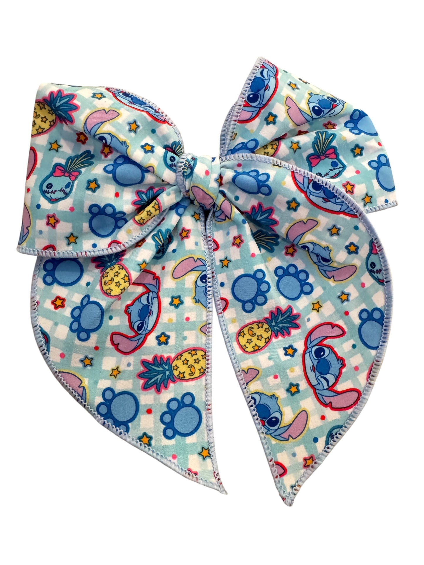 Pineapple Stitch Hair Bows for Girls - Hawaiian Character Alligator Clip Bows
