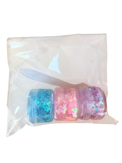 Mini Glitter Hair & Body Gel for Kids – Mouse Sparkle in Pink, Purple or Blue| Festival & Party Glitter Set of 3