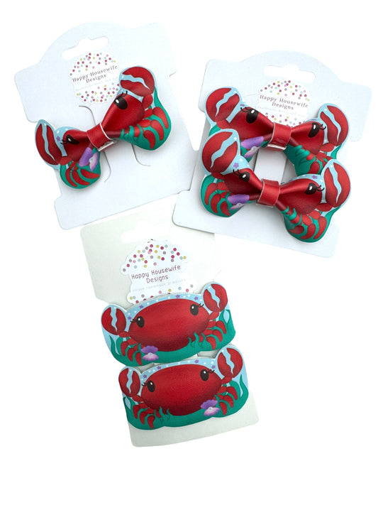 Red Crab Hair Bows