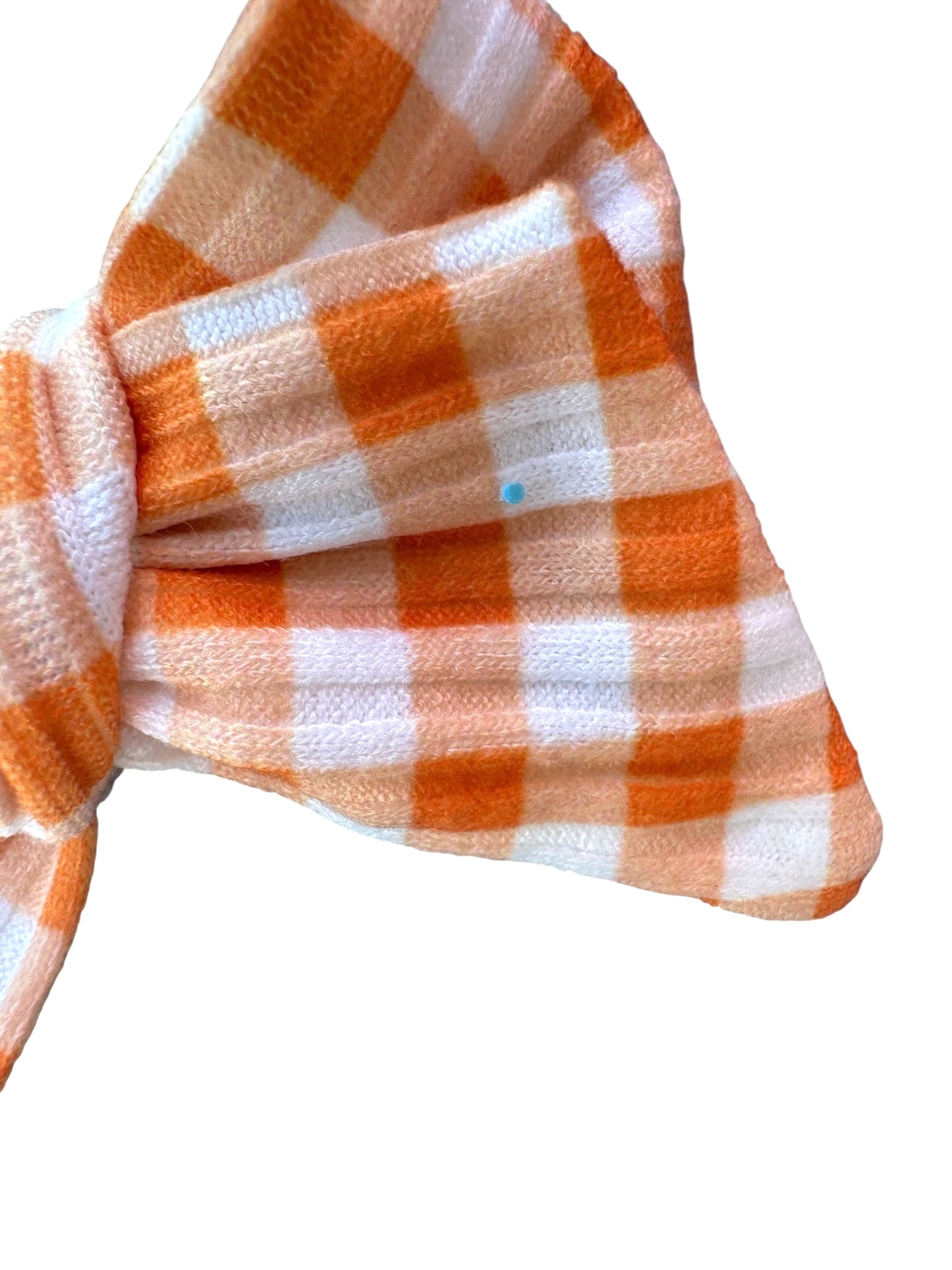 Orange Gingham Hair Bow | Halloween Bows for Kids & Toddlers