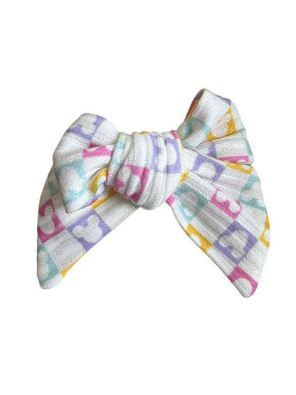 Checkered Mouse Hair Bow | Magical Park Hair Accessories for Girls | Kids Character Bows