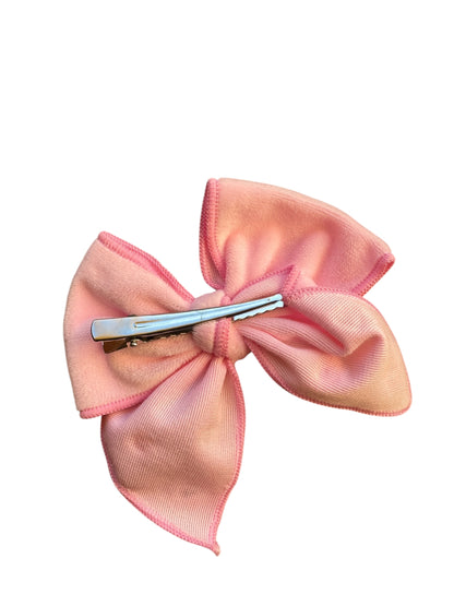 Red or Pink Velvet Candy Heart Hair Bow - Valentine's Day Hair Bow with Conversation Hearts