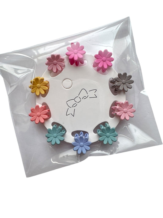 Mini Daisy Flower Claw Clips for Girls | Spring Hair Clips Set