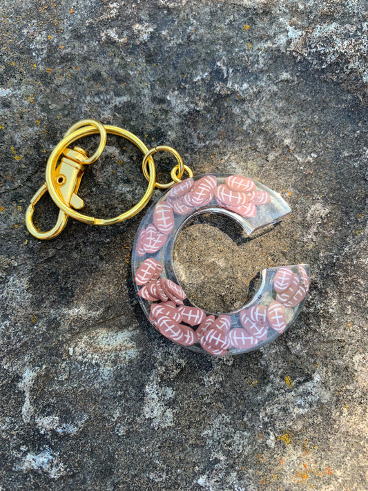 Football Resin Letter Keychains