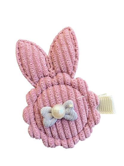 Bunny Hair Clips for Girls - Easter Corduroy Alligator Clips
