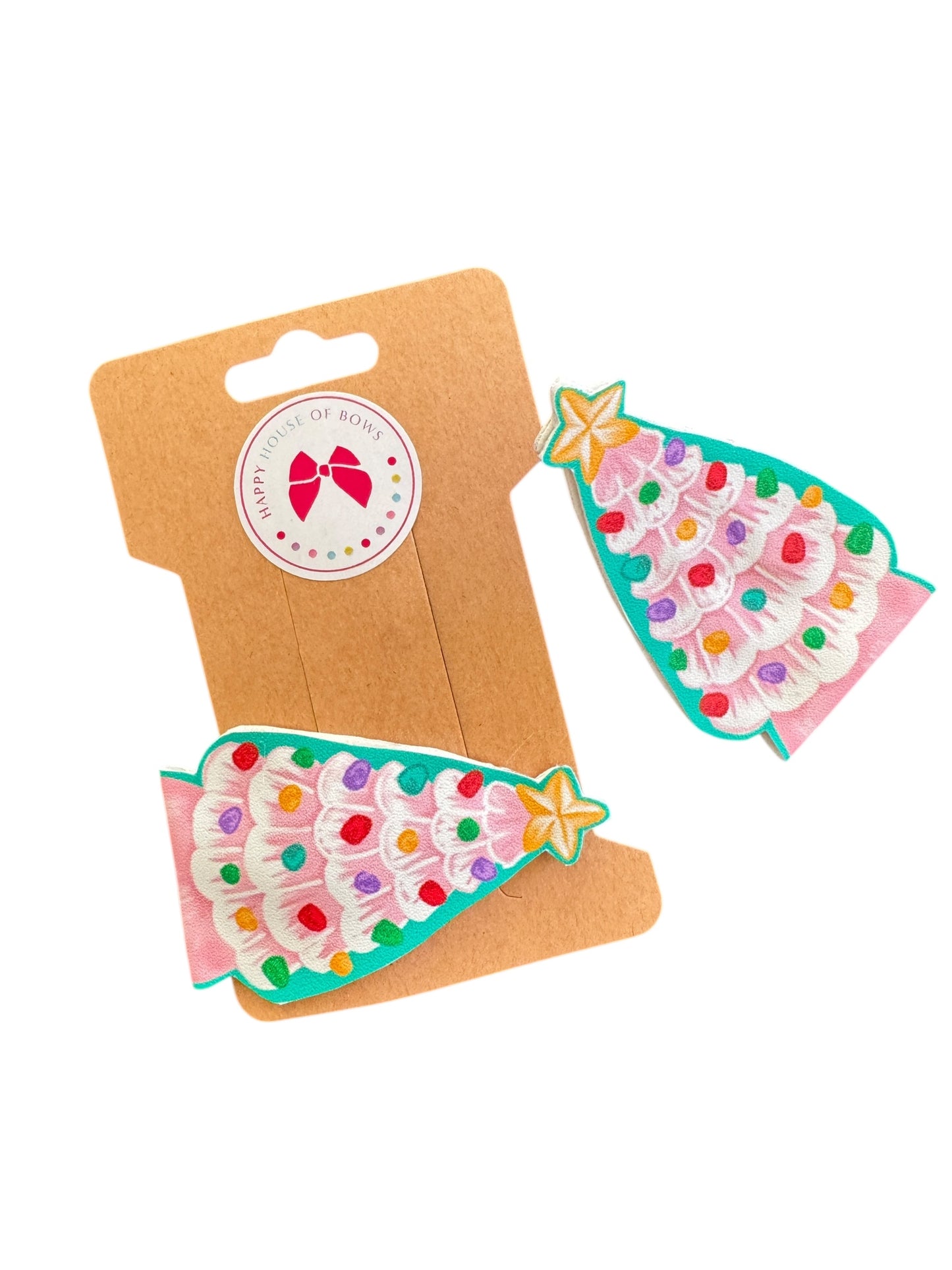 Christmas Snap Hair Clips – Christmas Tree Barrettes for Kids - Set of 2