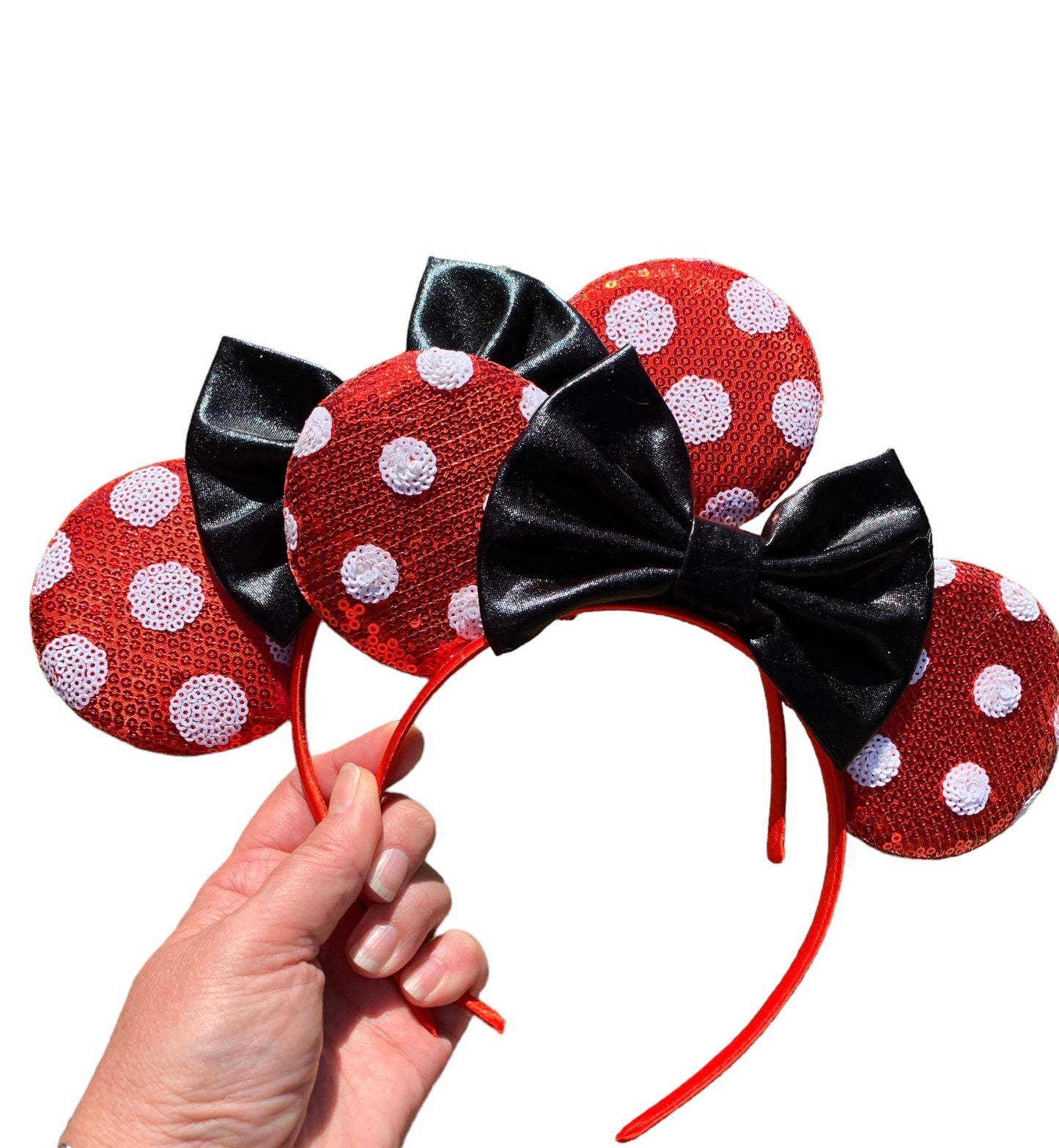 *Red Polka Dot Mouse Ear Headband