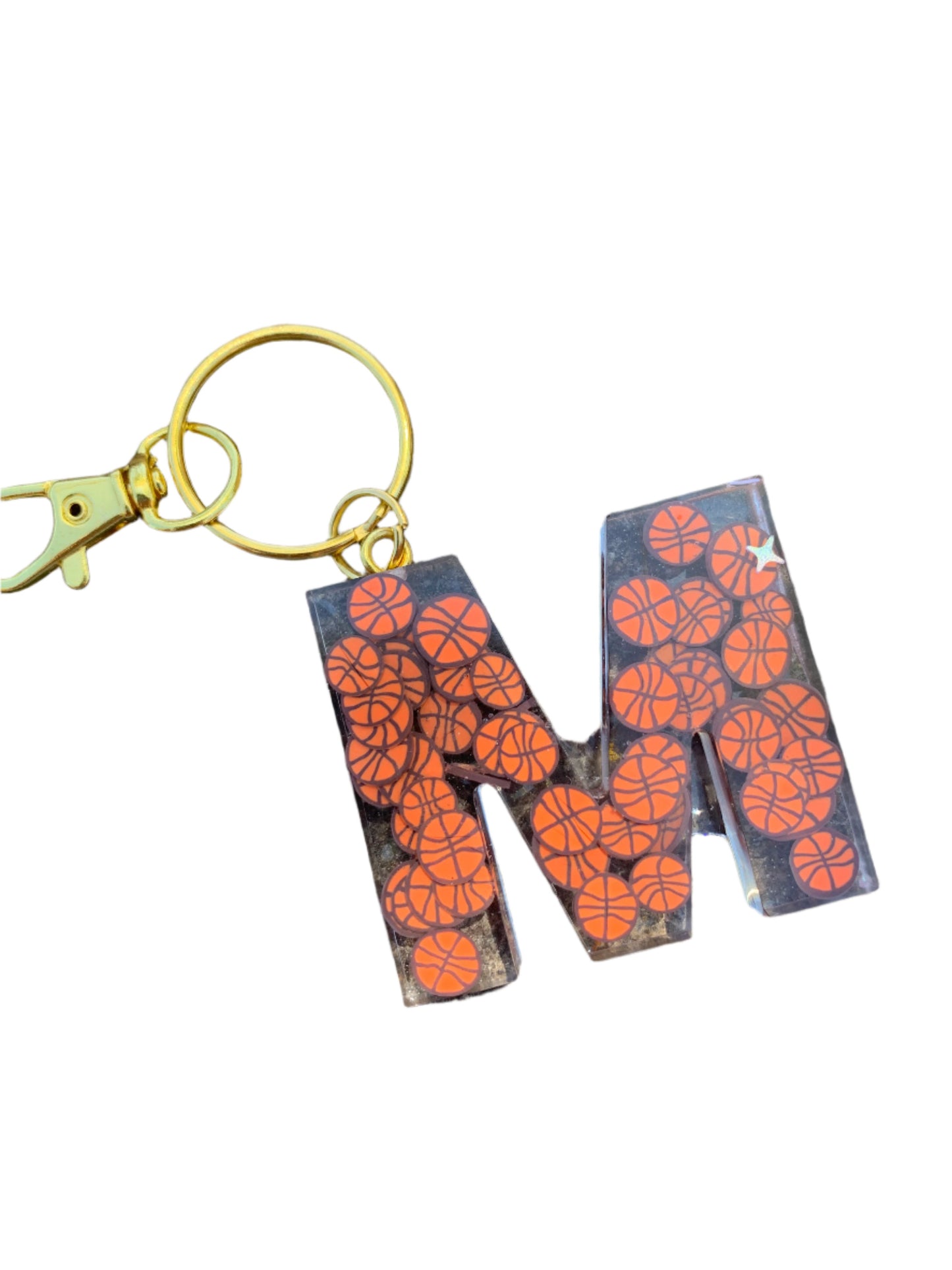 Basketball Resin Letter Keychains