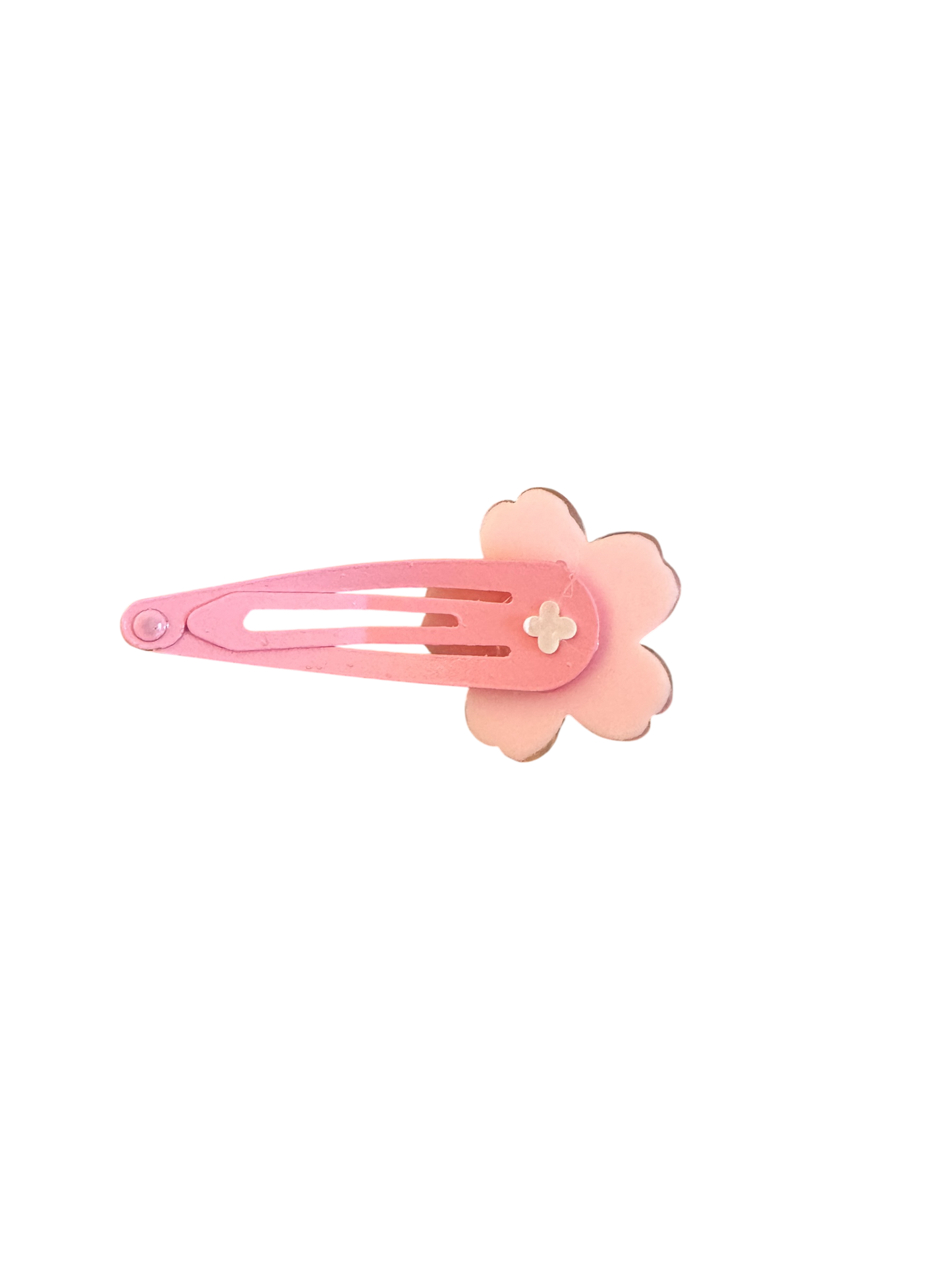 Pink Flower Hair Clips for Toddlers - Baby Girl Snap Clips for Spring