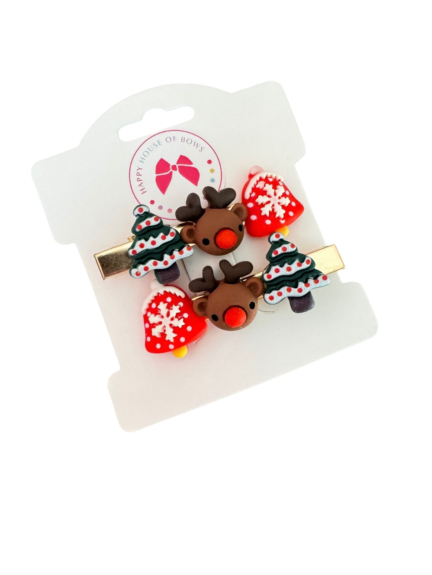 Santa Clips - Christmas Hair Clip for Girls