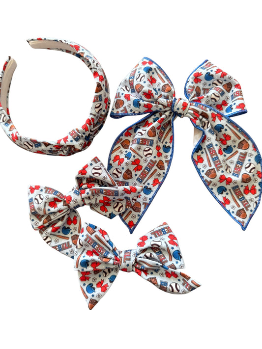 *Baseballs & Bows Hair Bows