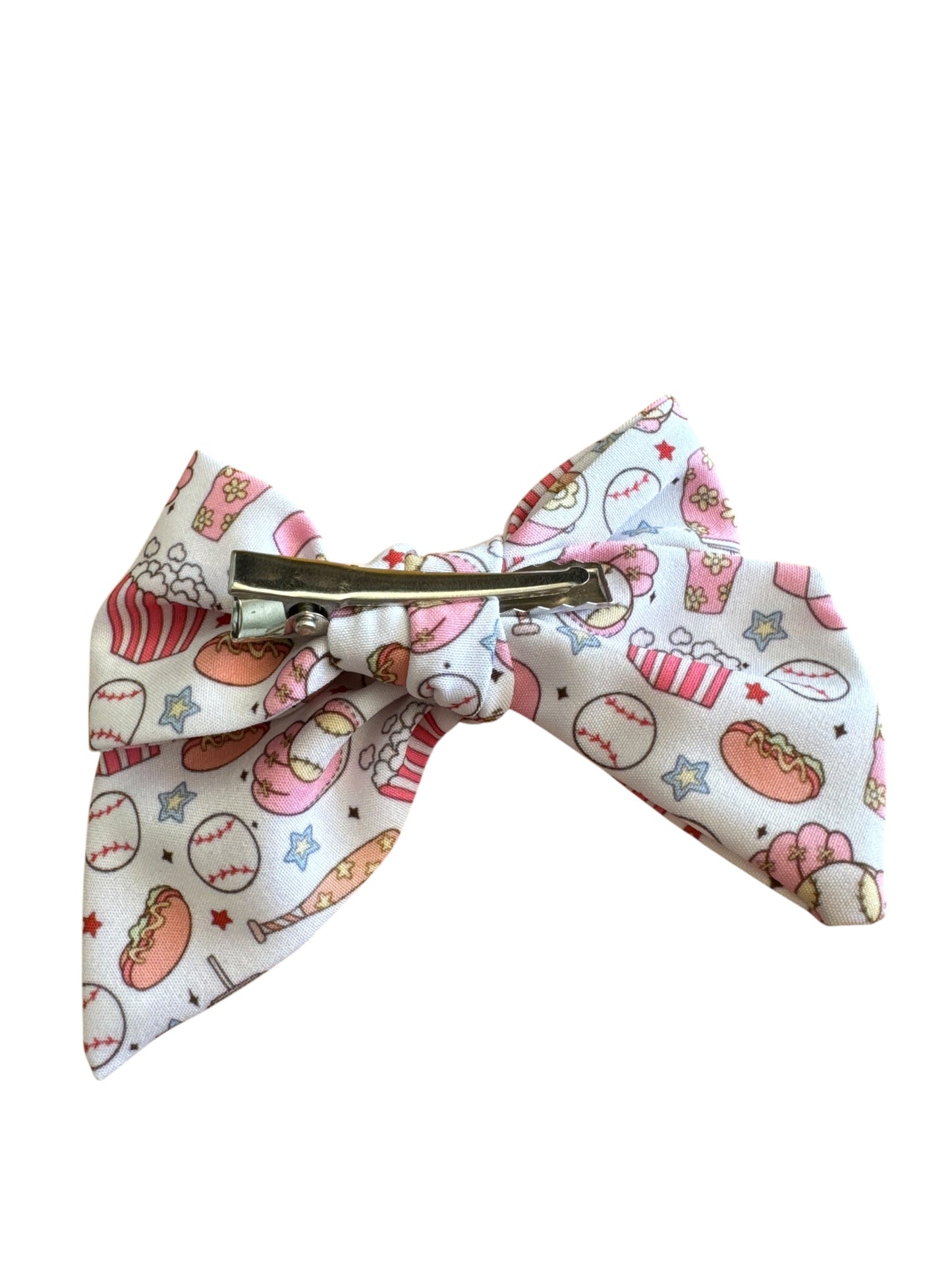 Baseball Hair Bows for Girls - Pink Sports Bow with Alligator Clip for Game Day