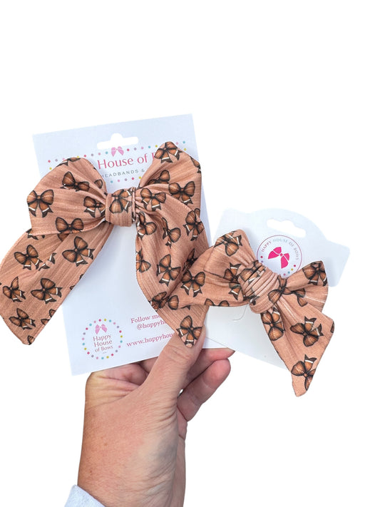 Brown Football Bow Hair Bows for Girls