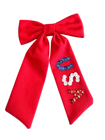 *Red Linen USA Bows
