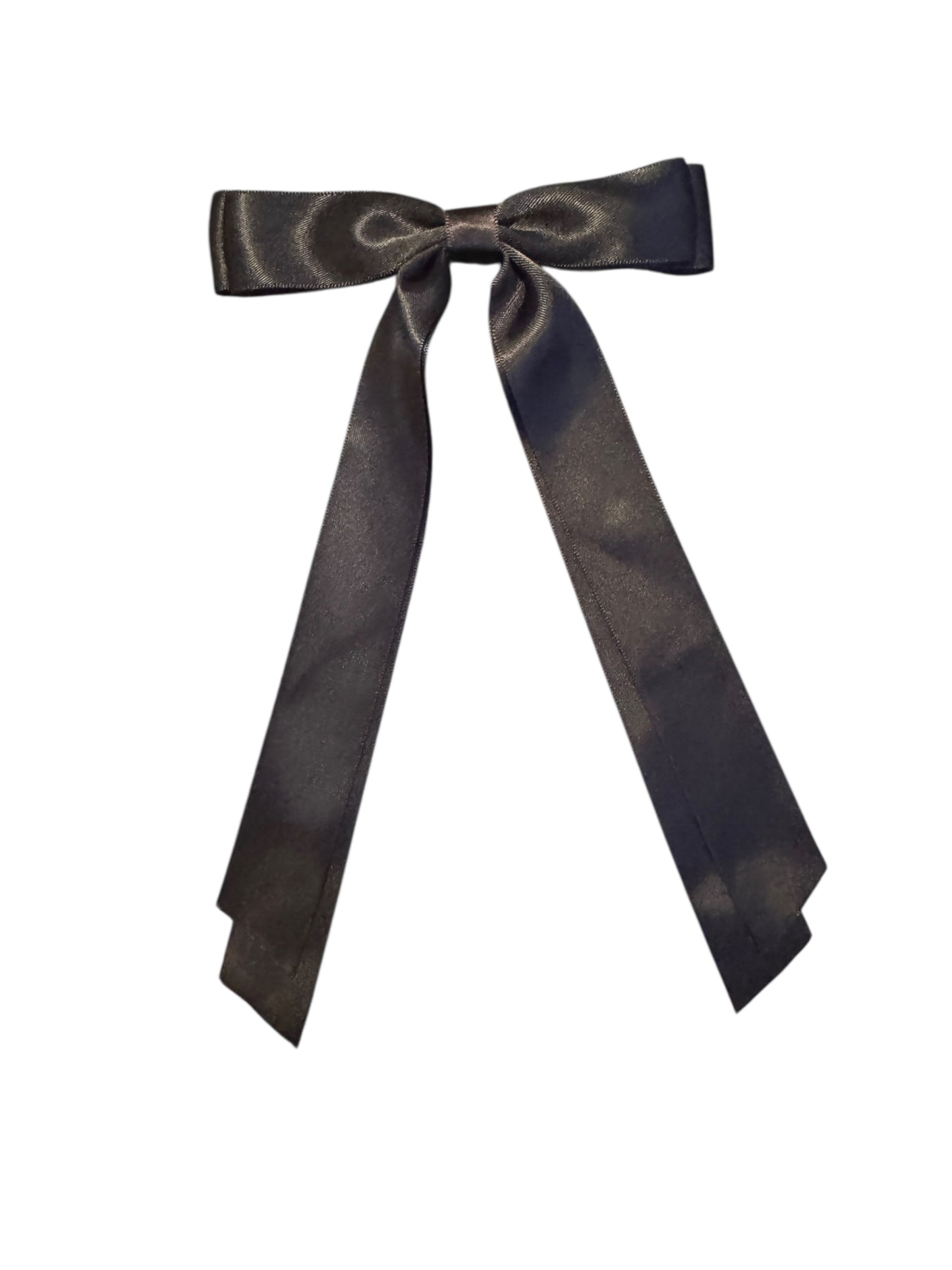 Double Streamer Satin Hair Bow - Elegant Ribbon Bow with Alligator Clip