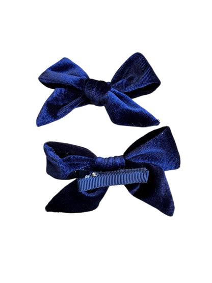 Mini Velvet Pigtail Sets - Matching Hair Bow Pairs